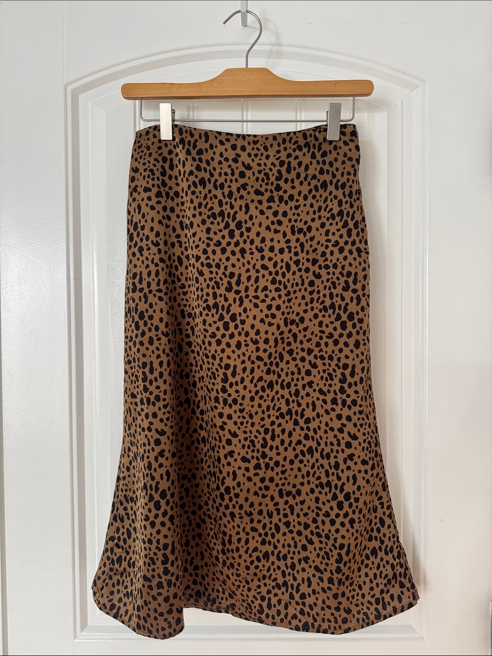 Leopard Print Midi Skirt in Brown